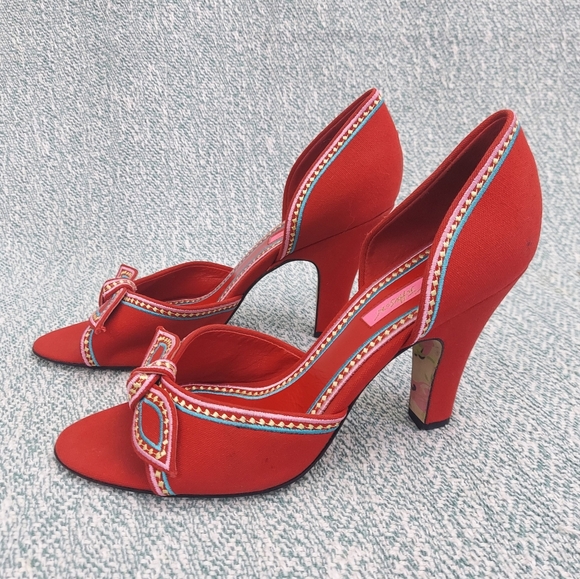 Betsey Johnson Open Toe Heels with Bow, Womens 10M - Picture 4 of 11